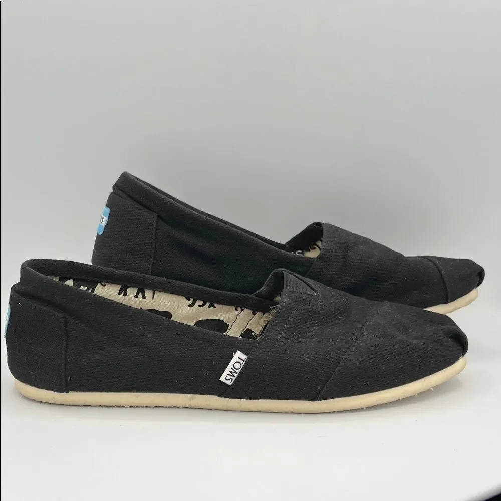 Toms Slip On Black Canvas Slip-On Shoes W12